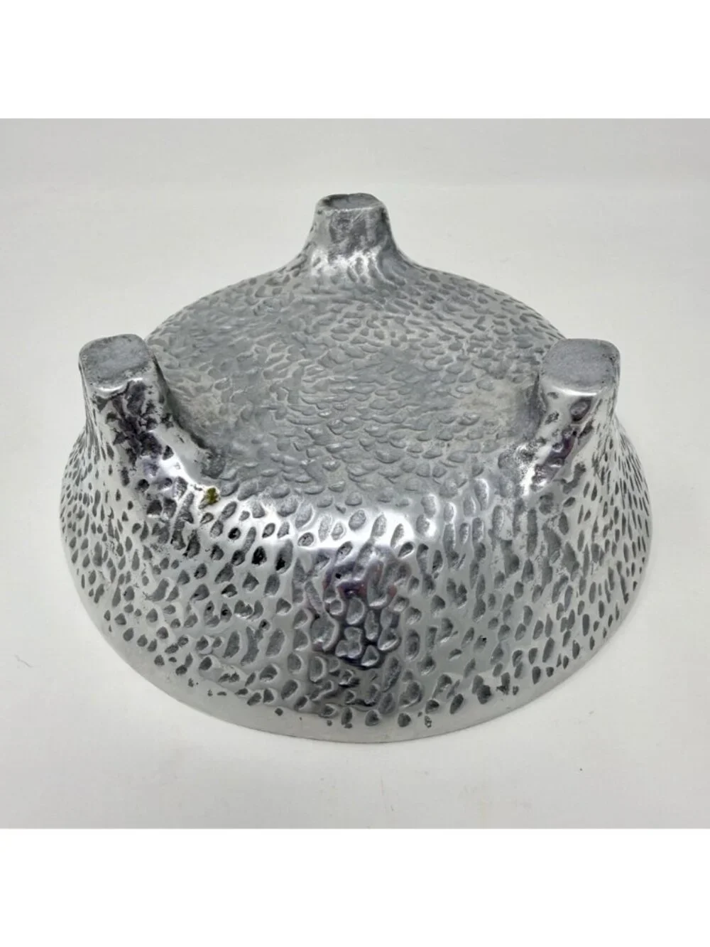 Mexican Hammered Metal Footed Bowl & Tray Set